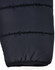 A black insulated puffer jacket featuring a 3D cut and a logo. The jacket is plush and slightly shiny.
