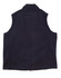 A navy blue Diamond Fleece Vest for men with a collar and no sleeves, featuring a branding logo.