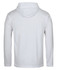 A white long-sleeved hooded tee featuring a simple design and a hood. The back is plain with no visible logos.