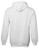 A white hoodie with a hood and long sleeves, featuring a plain back design.