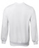 A white jumper with long sleeves and a ribbed hem, featuring a plain back design.