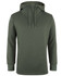 A green podium sports hoodie featuring a hood, long sleeves, and a minimalist design. It has an emblem present.