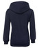 A navy blue fleece hoodie with a hood and long sleeves, featuring a simple design and a discreet logo.
