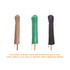 Three protective covers for outdoor umbrellas in beige, green, and black. Each cover has a secure fit.