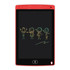 A red LCD writing drawing tablet featuring colourful stick figure drawings on a black background.