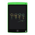 An LCD writing drawing tablet with a black screen and a bright green frame, featuring colourful doodles.