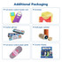 A collection of packaging designs, including colourful boxes, envelopes, and displays for socks.