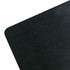 A pet feeding mat in black, featuring a textured surface and rounded corners. It has a logo on one side.