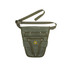 A green garden tool waist pouch with multiple pockets and a belt strap. It features a logo on the front.