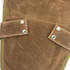 A brown garden tool waist pouch with silver snaps, featuring a sturdy fabric and reinforced edges.