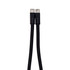 A black charging cable with two USB connectors at each end, featuring a durable braided design.