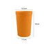 An orange 650ml plastic stadium cup, featuring a logo, with dimensions of 14cm height and 9.3cm diameter.