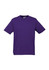 A purple short sleeve tee with a regular fit, featuring a logo on the label.