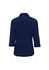 A women's navy blue button-up shirt with 3/4 sleeves and a collar. The back is visible with no branding.