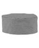 A chef's cap in a black and white checkered pattern, featuring a round design and branded logo.