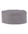 A black and white checked chef's cap with a rounded top. It features a simple design and has a logo.