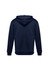 A dark navy hoodie featuring a kangaroo pocket and a hood, with a simple design and no visible logos.