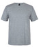 A grey T-shirt with a classic crew neck and short sleeves. It features a label and no visible logos.