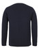A chunky navy knitted jumper with a crew neck and long sleeves, featuring a back view and a plain design.