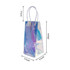 A PVC laser wine ice bag with an iridescent design and clear handles, measuring 25cm tall and 11cm wide.