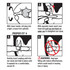 A set of illustrated instructions for using ear plugs, featuring hand placements and warning symbols in black and white.