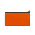 An orange neoprene pencil case with a zipper, featuring a simple design and no visible branding.