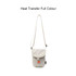 A small size canvas shoulder bag in cream with a flap and an adjustable strap, featuring a logo.