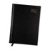 A black A5 diary for 2026 with a textured cover and a ribbon bookmark. It features a logo on the front.