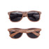 Brown sunglasses made from coffee fibre, featuring dark lenses and a logo on the temple.