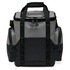 A grey and black cooler bag features multiple storage compartments and sturdy straps for easy carrying.