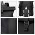 A roll top laptop backpack in black, featuring adjustable straps, a mesh panel, and fasteners. It has a minimalist design.