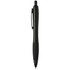 A black recycled pen with a smooth finish and a textured grip, featuring a clip on the side.