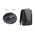 A black expandable hardshell backpack with USB and Type C ports visible on the side. It has a sleek, modern design.