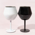 A drink bottle set featuring a white and a black Shiraz detachable wine glass, each with a sleek design and logo.