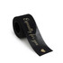 A roll of black organza ribbon featuring gold text that reads "Especially for you" and a heart design.
