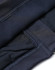 A close-up of a navy women's sustainable softshell corporate jacket, highlighting its stitching and fabric texture.