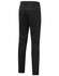 A pair of black ladies' chino pants featuring a slim fit and a flexible waistband, with a logo on the back.