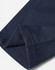 A close-up of folded navy blue chino pants featuring a smooth fabric texture and detailed stitching.