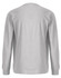 A grey long-sleeve tee shirt made of premium cotton, featuring a simple design with a logo.