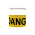 A yellow barrier tape with bold black text displaying the word "DANGER" and a logo.