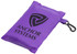 A purple pouch with a clip, featuring a logo on the front. Ideal for compact storage and portability.