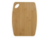 A bamboo cheese board with a rectangular shape and a cut-out handle, featuring a natural wood finish.
