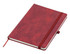 A red Apex A5 notebook with a textured cover and an elastic closure. It includes a matching bookmark ribbon.