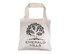 A natural-coloured tote bag with a tree design and branding, featuring shoulder straps for carrying.