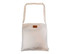 A neutral-coloured tote bag with a long handle and a logo tag. The dimensions are 38x38cm.