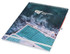 A top-bound A4 notebook featuring a water-themed design in shades of blue and white, with a logo on the cover.