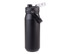 A drink bottle in matte black finish with a vacuum design and a quick release lid. Features a carry handle.