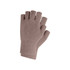 Fingerless gloves in a soft taupe colour, featuring a ribbed texture and a woven label.
