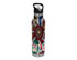 A drink bottle featuring a vibrant Aboriginal art design in red, brown, green, and blue, with a black spout lid and handle.