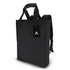 A black tote backpack featuring adjustable straps and a distinctive logo. The design is sleek and modern.